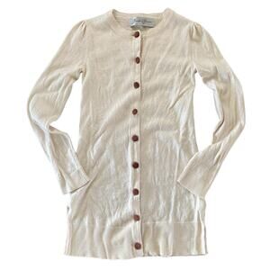 Victorian Trading Co. Hopeless Romantic Long Cardigan Elbow Patch Wool Blend - S